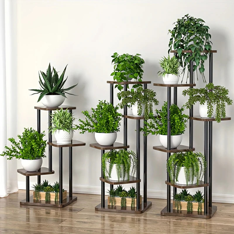 Wooden Plant Stand, Tiered Flower Stand, Freestanding Display for Indoor Plants