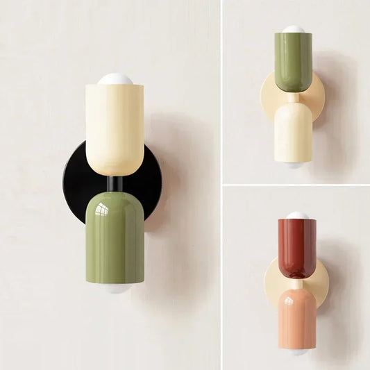 Macaron Wall Sconce, Bedside Wall Light for Bedroom, Modern Nordic Wall Lamp
