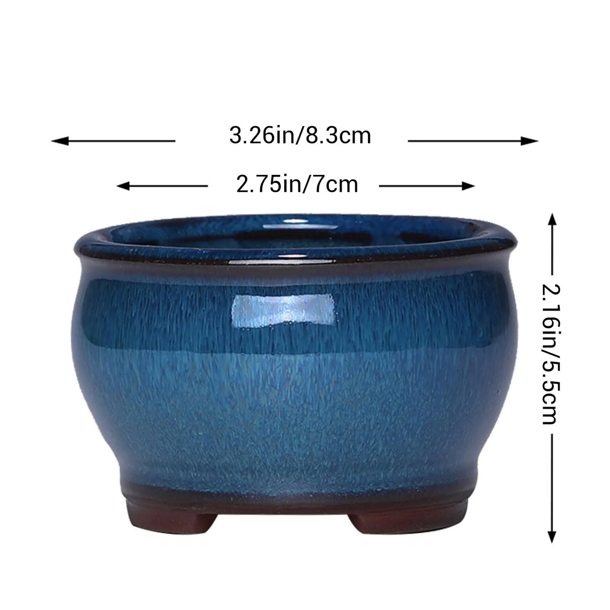 Ceramic Garden Planter Pot, Indoor Plant Pot, Glazed Flower Pot with Drainage Hole