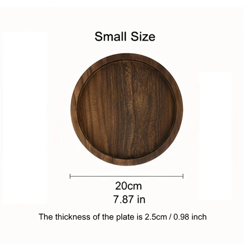 Rustic Wooden Serving Tray, Ottoman Tray, Farmhouse Round Tray for the Coffee Table