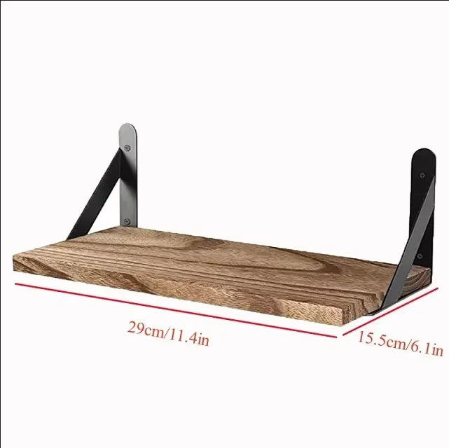 Wooden Floating Wall Shelf, Wall Mounted Shelf, Display Ledge for Living Room and Hall