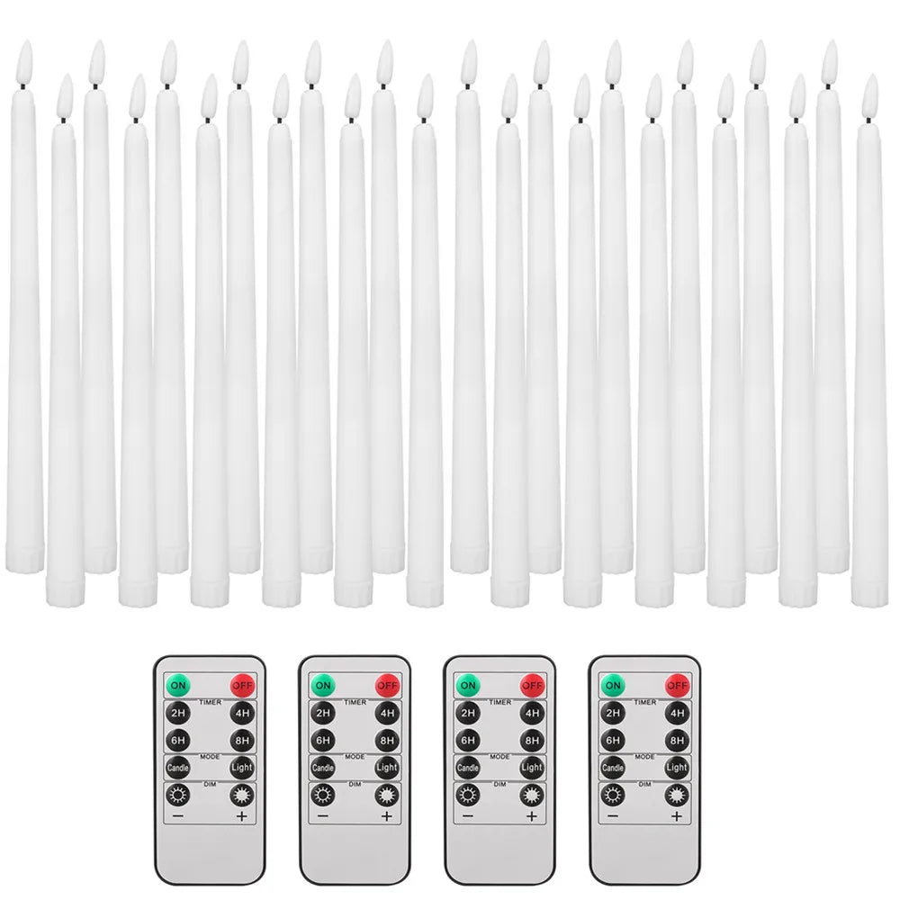 LED Flameless Taper Candles, Battery Operated Candlesticks, Flickering Dinner Candles
