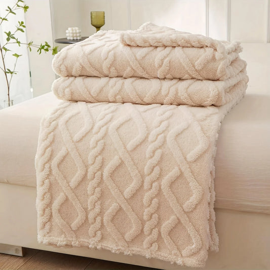 Coral Fleece Blanket, Soft Bed Throw, Lightweight Warm Bedding Cover for All Seasons