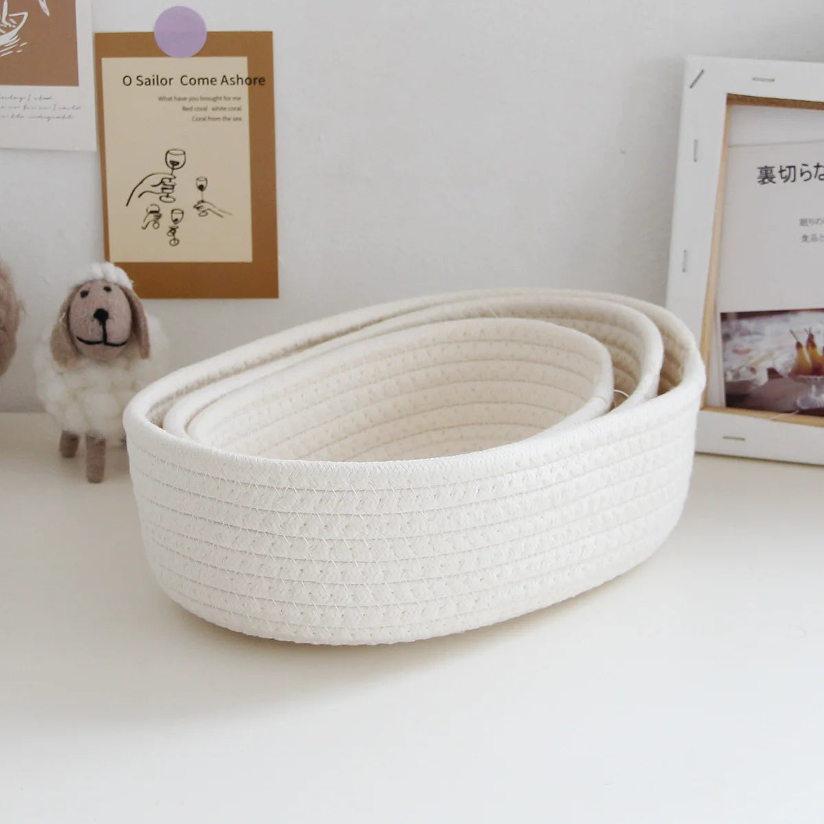 Woven Storage Basket, Fabric Storage Bin, Collapsible Organizer for Shelves and Closets