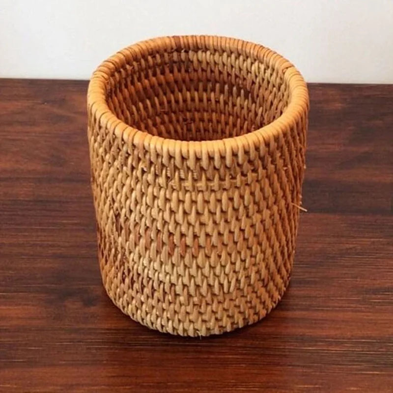 Rattan Cutlery Organizer Box, Woven Utensil Basket, Drawer Storage for the Kitchen