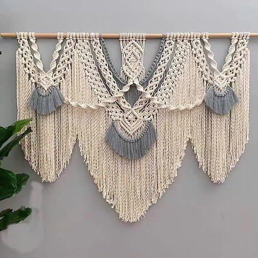 Large Macrame Wall Tapestry, Woven Wall Hanging, Boho Cotton Decor for the Bedroom