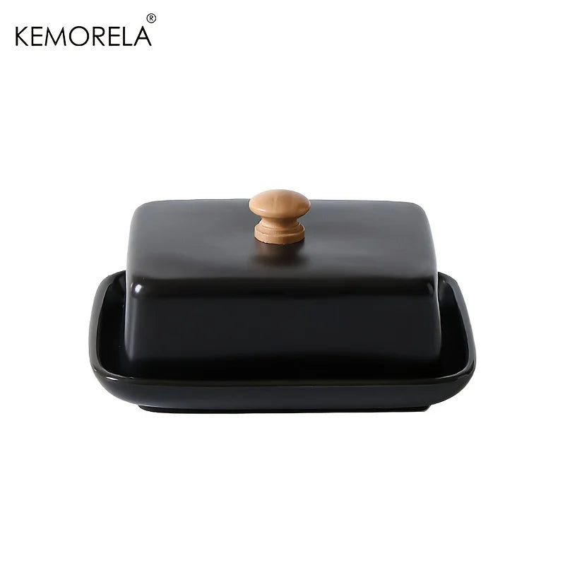 Ceramic Butter Dish with Lid, Covered Butter Keeper, Lidded Server for the Table