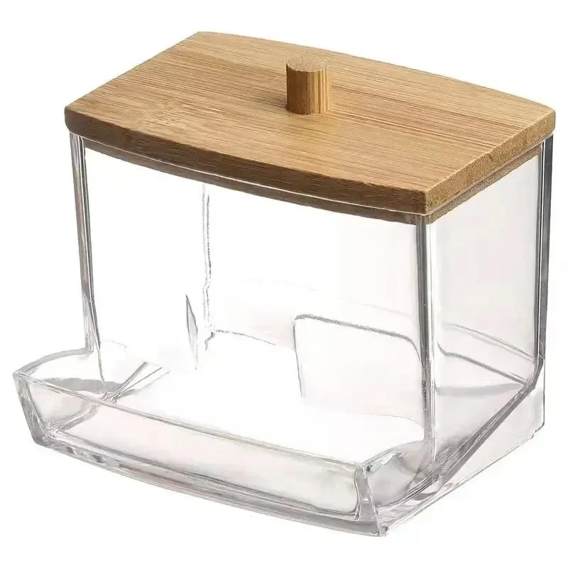 Cotton Swab Storage Box, Bathroom Canister, Countertop Organizer with Lid