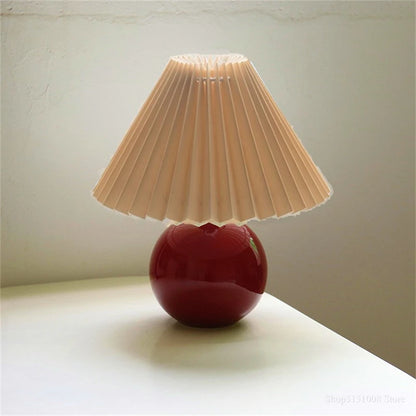 Nordic Ceramic Table Lamp, Fabric Shade Bedside Lamp, Minimalist Living Room Light