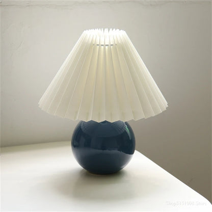 Nordic Ceramic Table Lamp, Fabric Shade Bedside Lamp, Minimalist Living Room Light
