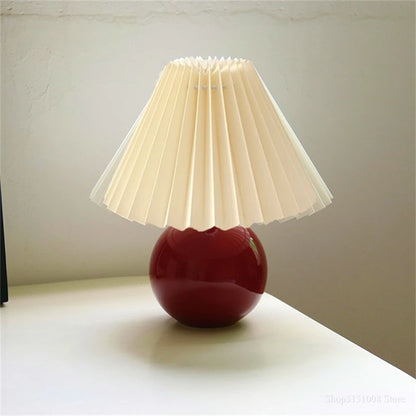 Nordic Ceramic Table Lamp, Fabric Shade Bedside Lamp, Minimalist Living Room Light