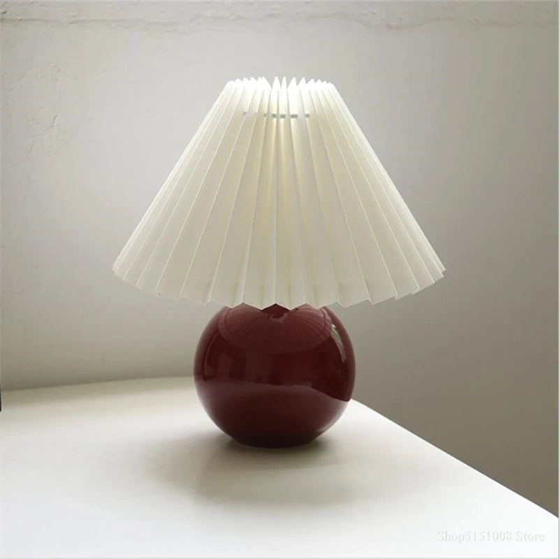 Nordic Ceramic Table Lamp, Fabric Shade Bedside Lamp, Minimalist Living Room Light