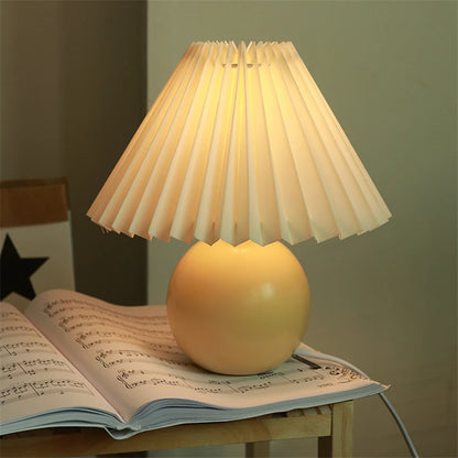 Nordic Ceramic Table Lamp, Fabric Shade Bedside Lamp, Minimalist Living Room Light
