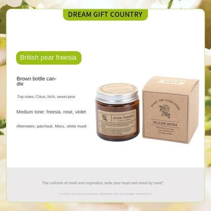 Aromatherapy Candle, Scented Glass Jar Candle, Slow Burning Home Fragrance