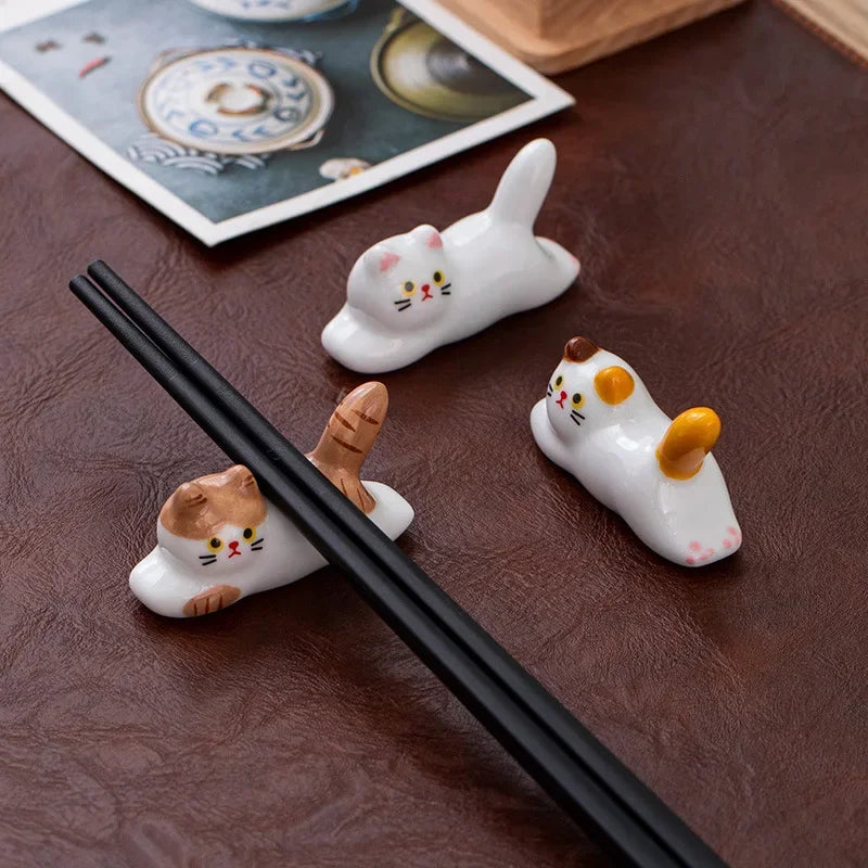 Ceramic Chopstick Holder, Chopstick Rest Set, Handmade Tableware Accent