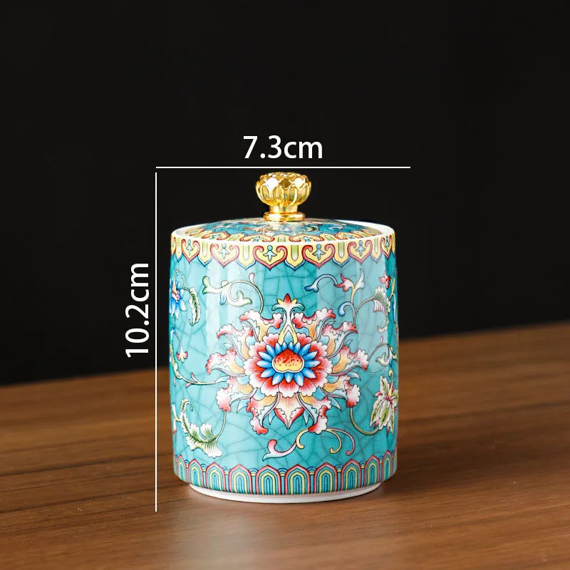 European Ceramic Storage Jar, Kitchen Canister with Lid, Pantry Storage Container