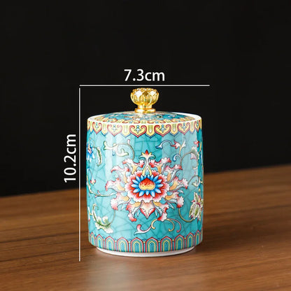 European Ceramic Storage Jar, Kitchen Canister with Lid, Pantry Storage Container