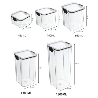 Sealed Kitchen Storage Jar Set, Airtight Canister Set, Stackable Pantry Containers