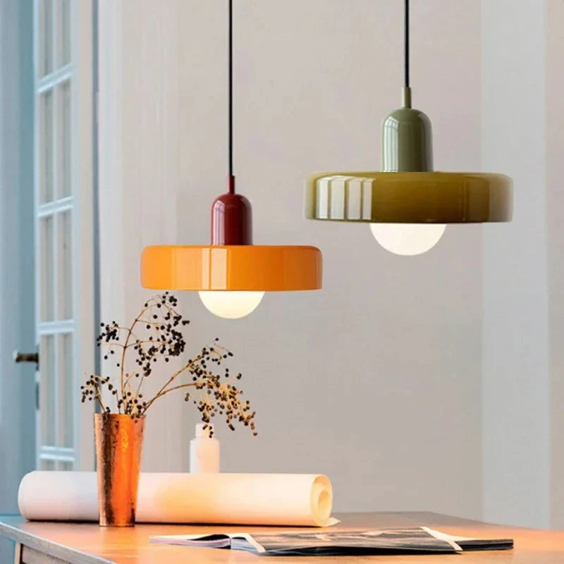 Bauhaus Glass Chandelier, Modern Dining Room Pendant Light, Nordic Ceiling Fixture