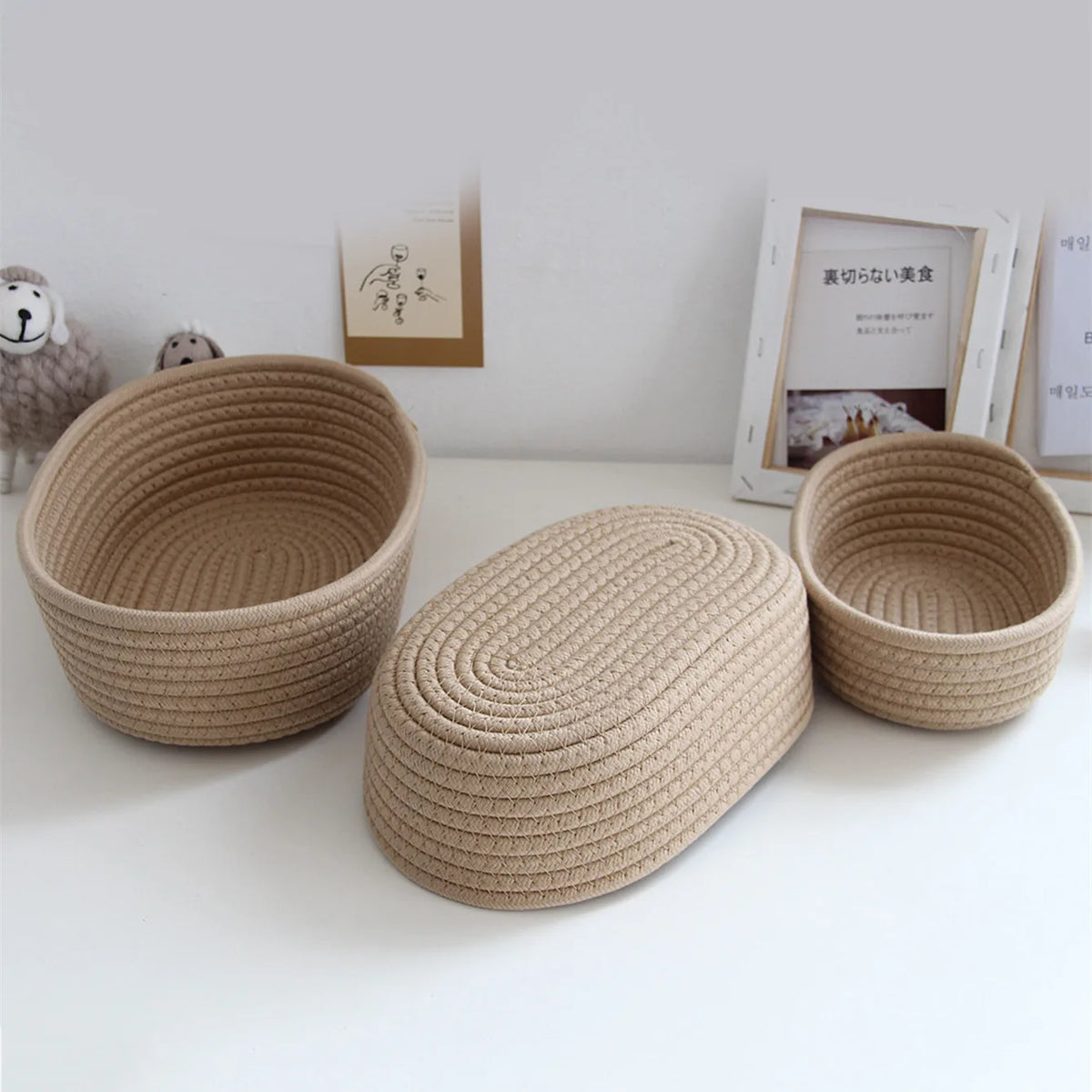 Woven Storage Basket, Fabric Storage Bin, Collapsible Organizer for Shelves and Closets