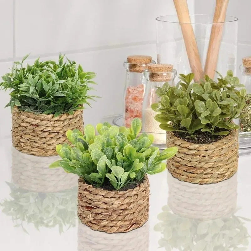 Artificial Eucalyptus Potted Plant, Fake Plant in Pot, Faux Greenery for Desk and Shelf