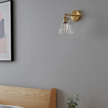 Nordic Brass Bedside Wall Light, Glass Globe Sconce, Minimalist Bedroom Lighting