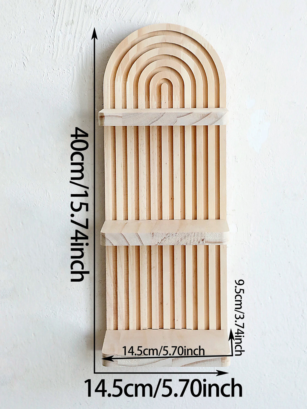 Wooden Wall Shelf, Geometric Floating Shelves, Natural Wood Boho Wall Decor