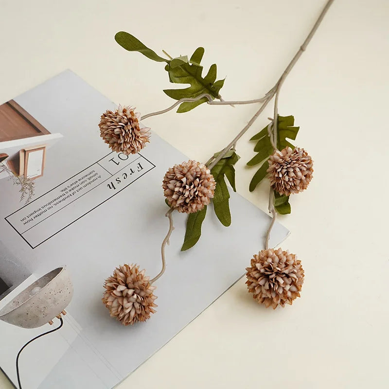 Artificial Autumn Chrysanthemum, Faux Flower Stems, Fall Table and Vase Decor