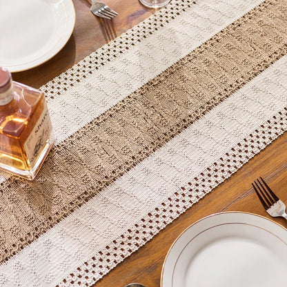 Macrame Table Runner, Boho Table Cloth Runner with Tassels, Cotton Farmhouse Decor