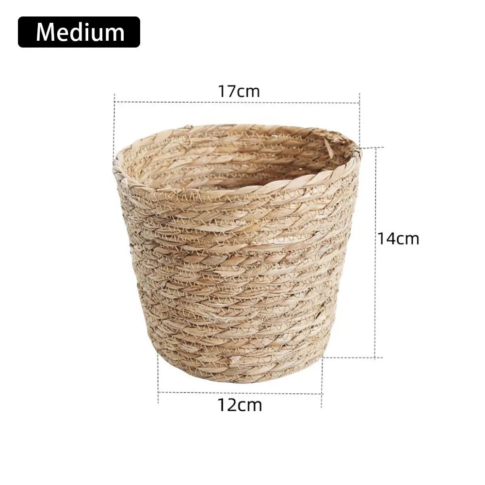 Rattan Planter Basket, Woven Plant Pot Cover, Natural Basket for Indoor Plants