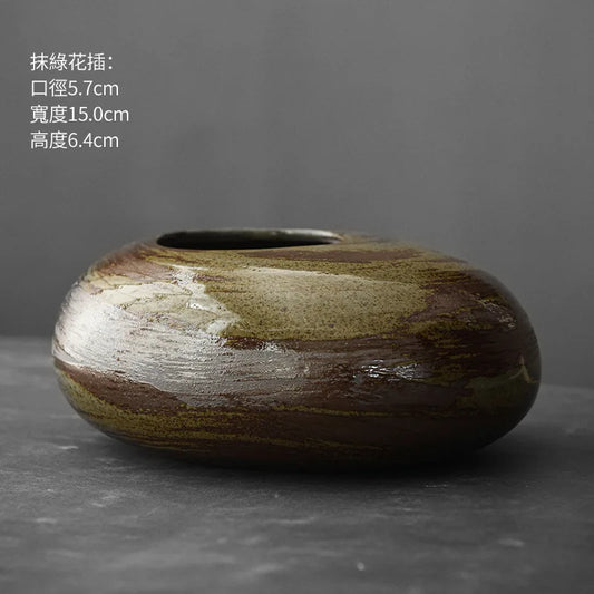 Black Terracotta Vase, Matte Ceramic Flower Vase, Modern Mantel and Console Decor
