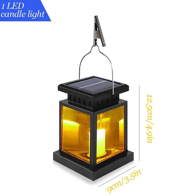 Solar LED Lantern, Outdoor Hanging Light, Rechargeable Lantern for Patio and Garden