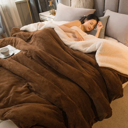 Wool Throw Blanket, Woven Bed Throw, Warm Natural Layer for Sofa and Bedroom