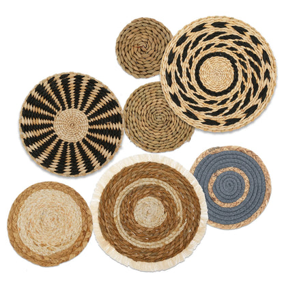 Woven Wall Basket Set, Hanging Wall Decor, 7-Piece Boho Basket Gallery for the Bedroom