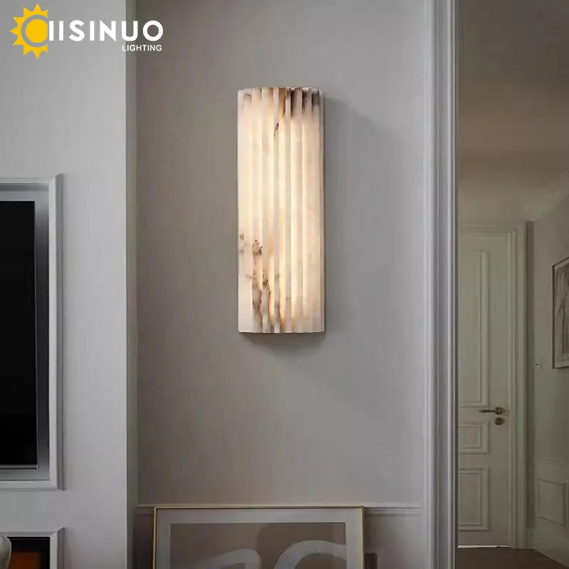 Spanish Marble Wall Lamp, Marble Wall Sconce, Warm Fixture for Bedside and Hallway