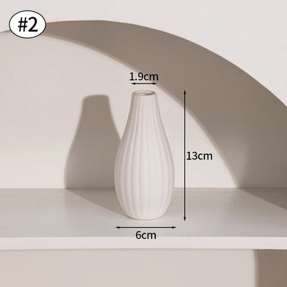 Retro Ceramic Flower Vase, Vintage Bud Vase, Glazed Decor for Open Shelves