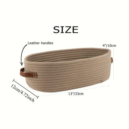 Oval Woven Bathroom Basket, Storage Basket, Woven Organizer for Towels and Toiletries