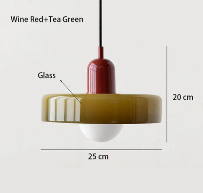 Bauhaus Glass Chandelier, Modern Dining Room Pendant Light, Nordic Ceiling Fixture