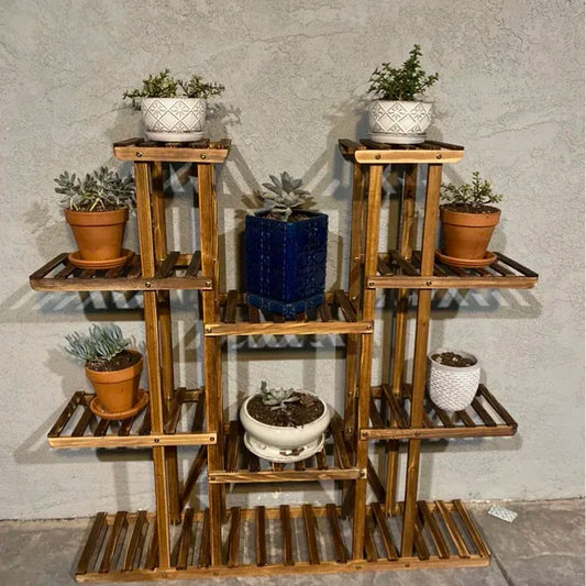 Wooden Plant Shelf, Multi-Tier Plant Rack, Indoor Ladder Shelf for Potted Plants