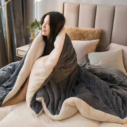 Wool Throw Blanket, Woven Bed Throw, Warm Natural Layer for Sofa and Bedroom