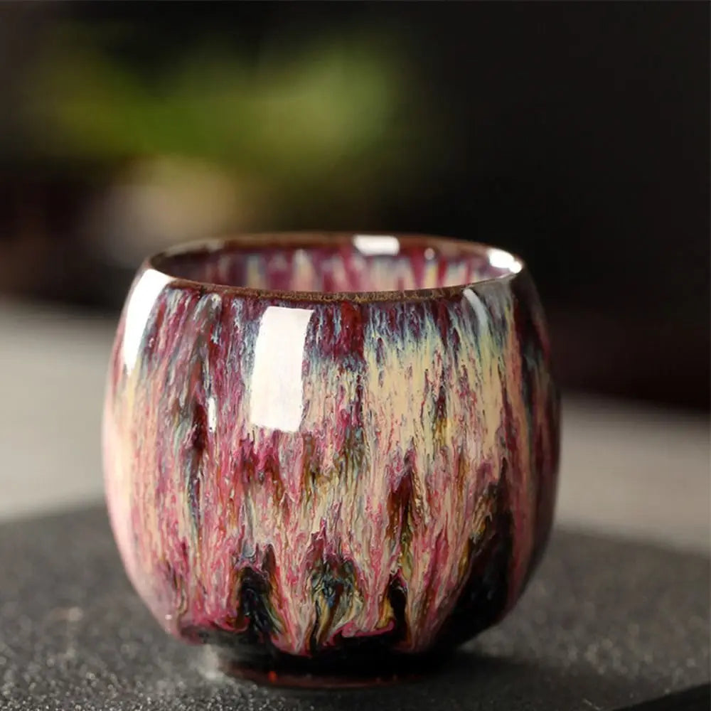 Kiln Glazed Espresso Cup, Japanese Ceramic Tea Cup, Reactive Glaze Ceramic Mug
