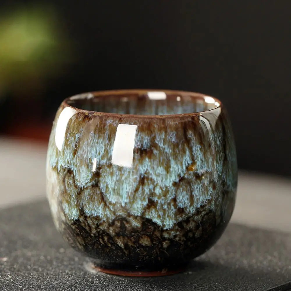Kiln Glazed Espresso Cup, Japanese Ceramic Tea Cup, Reactive Glaze Ceramic Mug