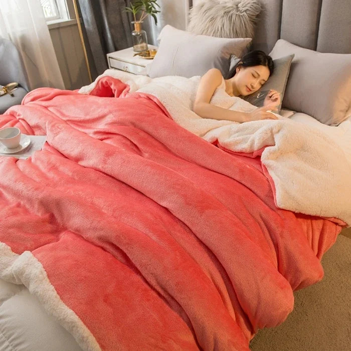 Wool Throw Blanket, Woven Bed Throw, Warm Natural Layer for Sofa and Bedroom