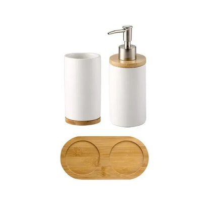 Ceramic Bathroom Accessories Set, Vanity Countertop Set, Soap Dispenser and Tumbler