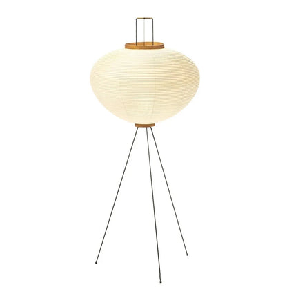Rice Paper Floor Lamp, Japanese Standing Lantern Light, Warm Wood Living Room Lamp