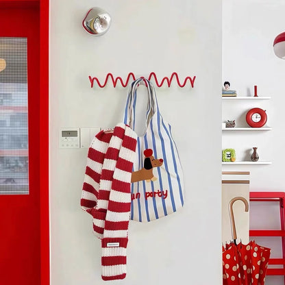 Wall Mounted Coat Rack, Entryway Hook Rail, Wall Hooks for Coats, Bags, and Keys