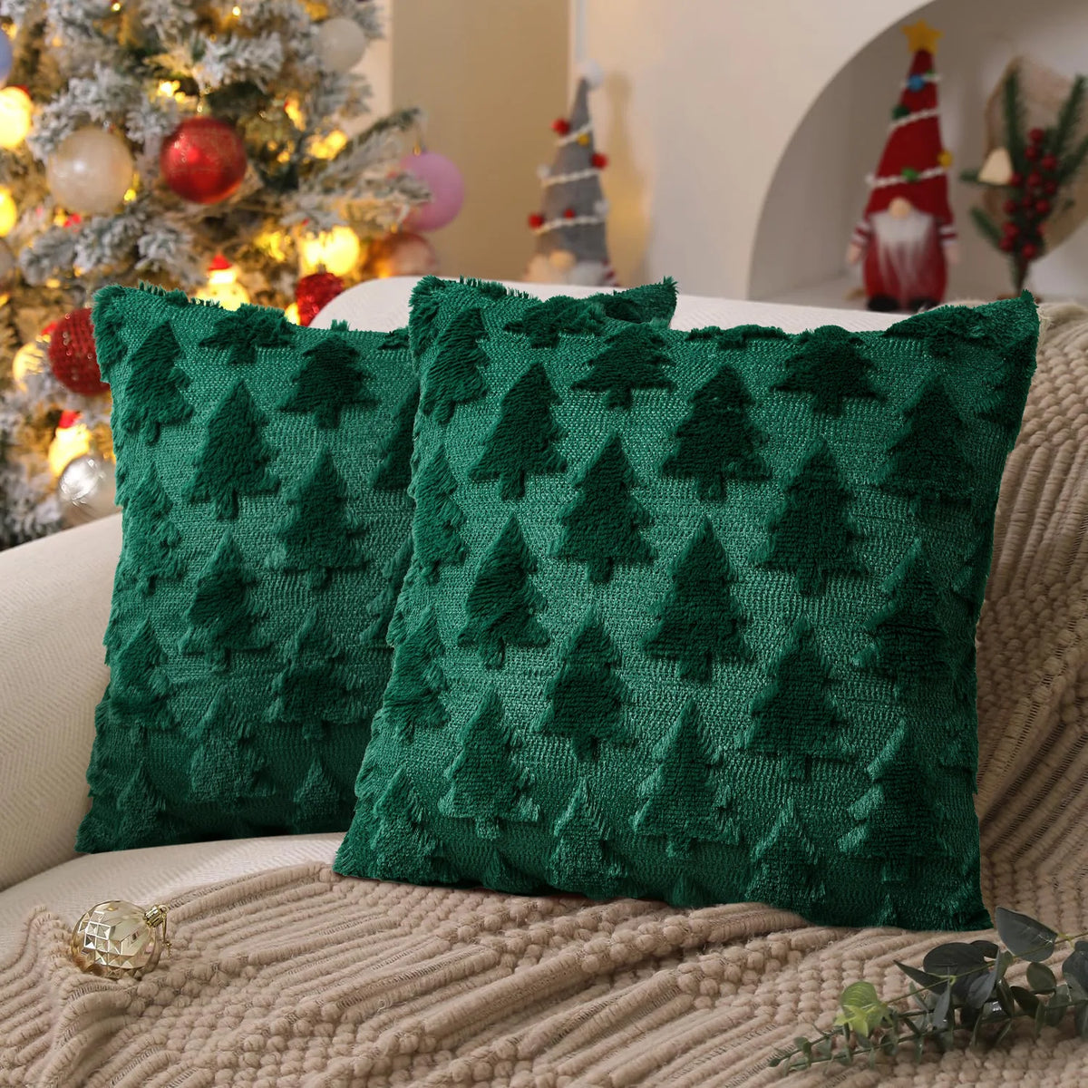 Seasonal Throw Pillow Covers, Faux Fur Cushion Cases, Autumn and Winter Sofa Accent