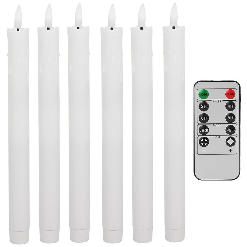LED Flameless Taper Candles, Battery Operated Candlesticks, Flickering Dinner Candles