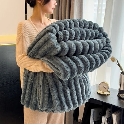 Soft Fluffy Throw Blanket, Faux Fur Throw, Plush Accent Layer for Couch and Chair