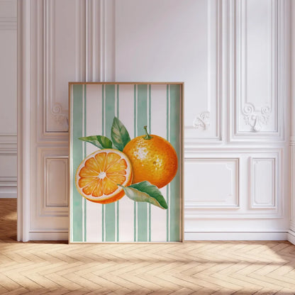 Orange Fruit Wall Art Print, Kitchen Poster, Citrus Botanical Decor for the Dining Room